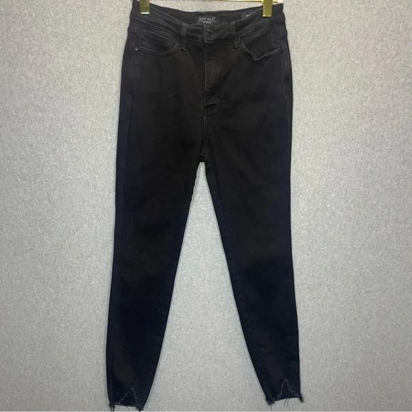 Judy Blue Denim - Judy Blue Black Raw Hem High Waisted Skinny Jeans